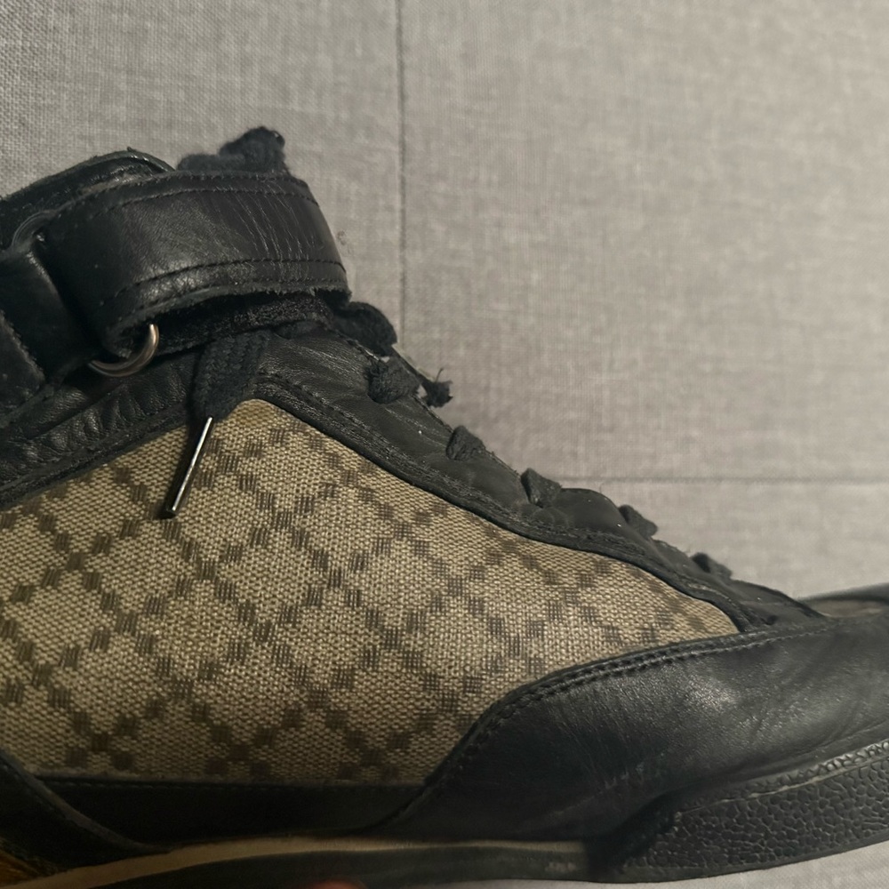Gucci Men's Black and Brown High-Top Sneakers - Picture 6 of 7